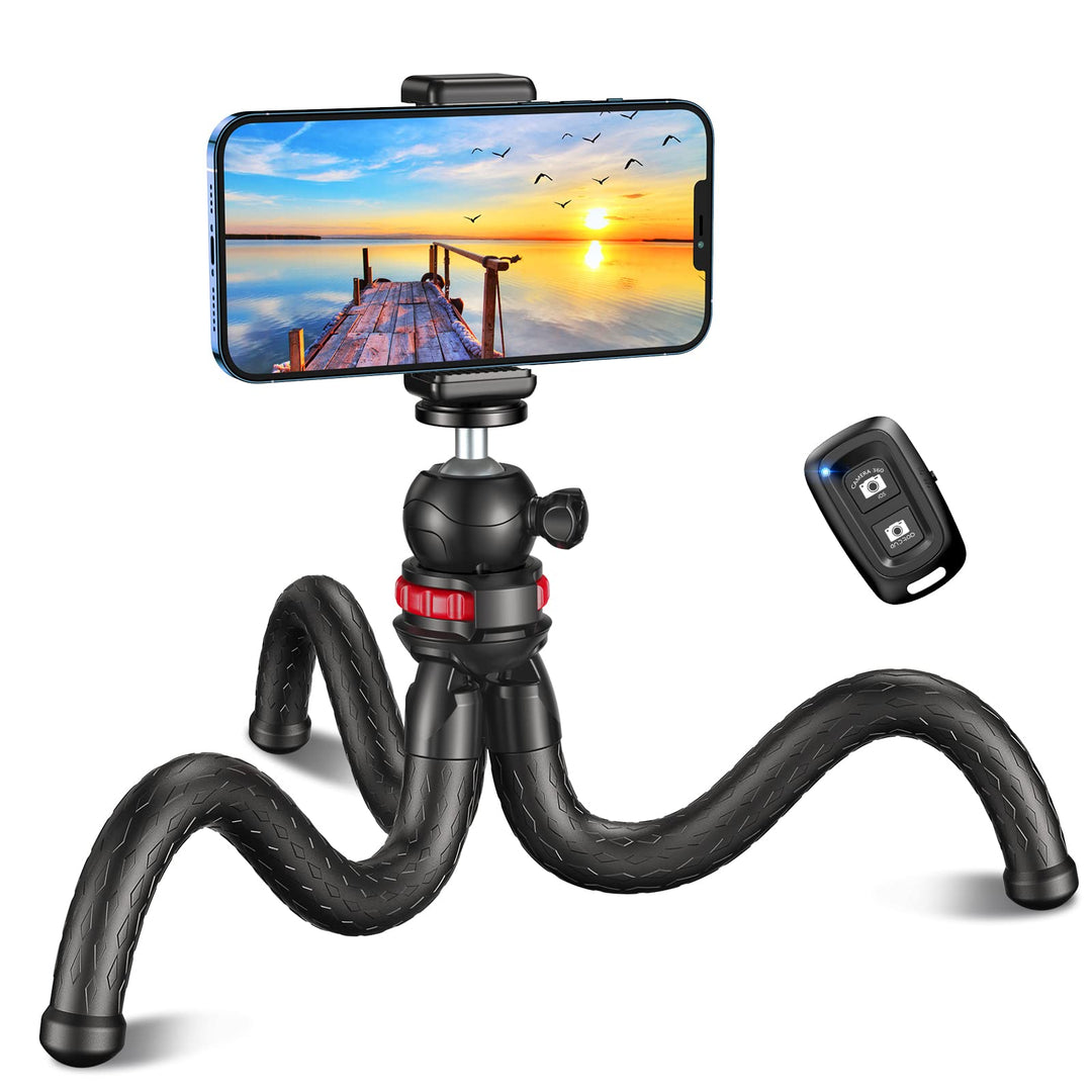 CIRYCASE Flexibler Handy Stativ, Mini Selfie Stick Stativ für Smartphone mit Kabelloser Fernbedienun