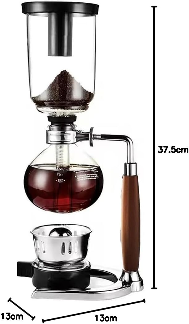 Rustikaler Siphon mit Holzgriff für 5 Tassen