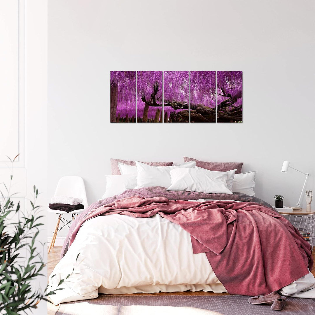 Runa Art Bild Wald Landschaft Wandbilder auf Vlies Leinwand 5 Teilig Wanddekoration Schlafzimmer Woh