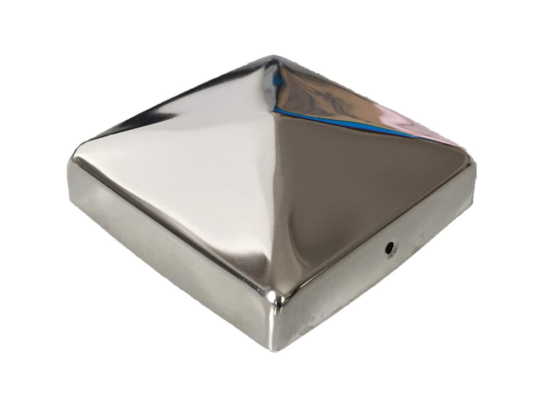 Pfostenkappe Edelstahl quadratisch - pyramidenförmig 4 Stück (91x91mm), 91x91mm