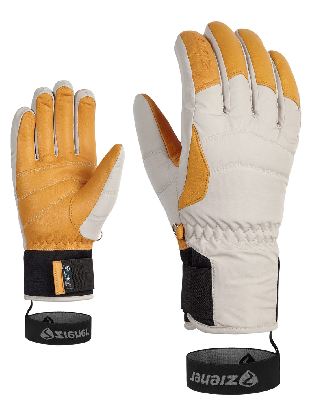 Ziener Damen Kale Ski-Handschuhe/Wintersport | wasserdicht, extra warm, Wolle 7 silver beige, 7 silv
