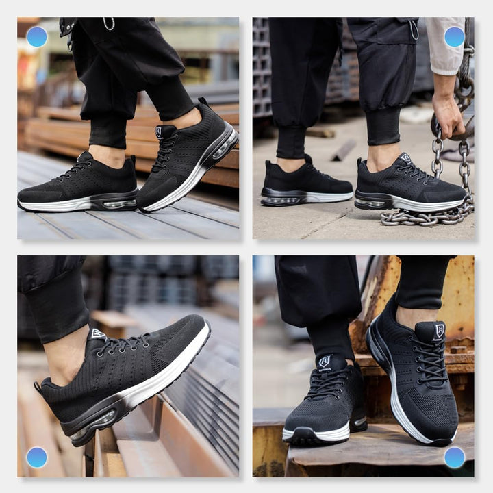 Nasogetch Sicherheitsschuhe Damen Herren Stahlkappenschuhe Arbeitsschuhe Sportlich Atmungsaktiv 38 E