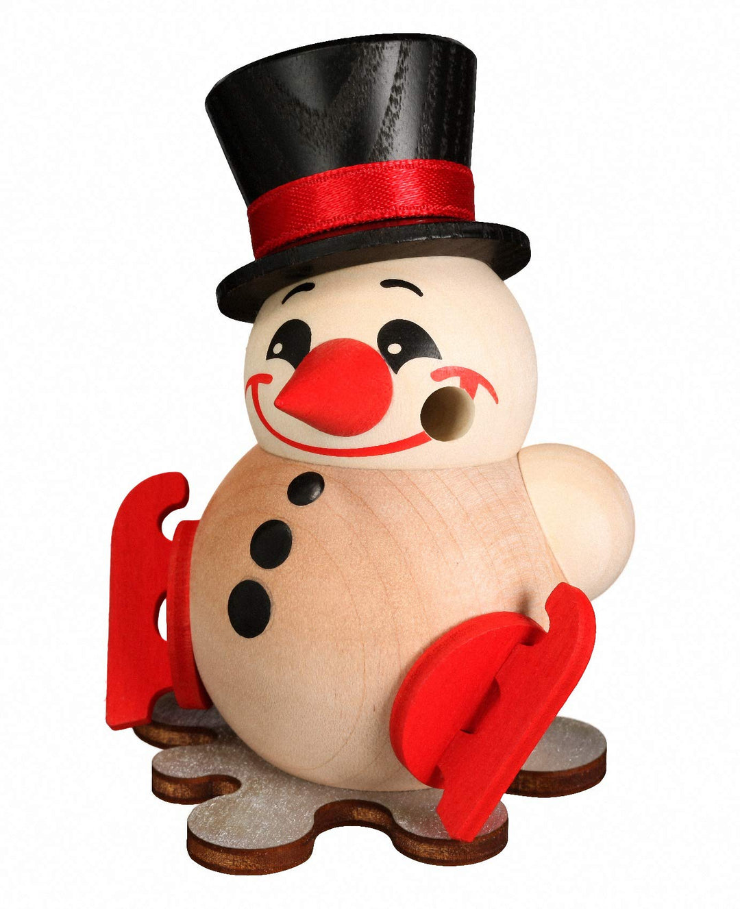 Seiffener Volkskunst | Deko Räuchermann | Mini Cool-Man Räuchermännchen 9 cm | Schneemann | Original