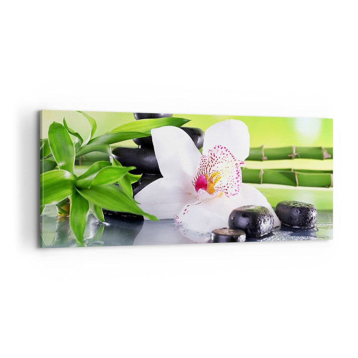 Panorama Bilder auf Leinwand 100x40cm Leinwandbild mit Rahmen blume orchidee Gross Wanddeko Bild Sch