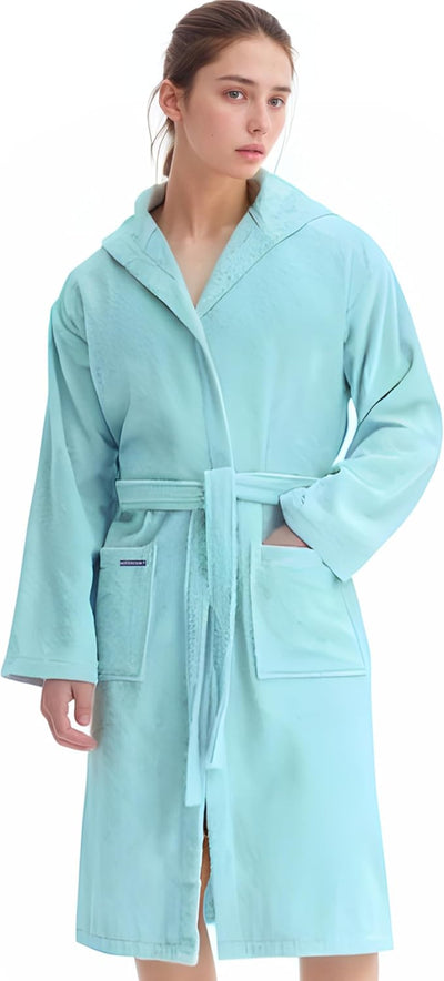 Morgenstern Bademantel Kinder Mädchen Jungen Frottee Baumwolle Kapuze OEKO-TEX Kinderbademantel 140