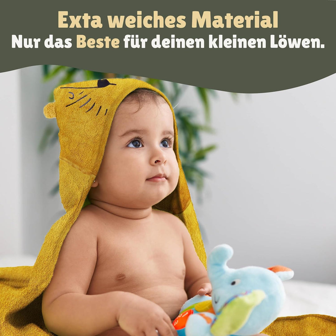 Familando Kapuzenhandtuch mit Ohren für Babys und Kleinkinder 0-4 Jahre · Frottée Handtuch für Neuge