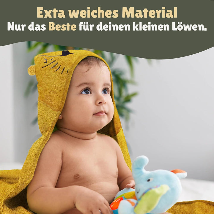 Familando Kapuzenhandtuch mit Ohren für Babys und Kleinkinder 0-4 Jahre · Frottée Handtuch für Neuge