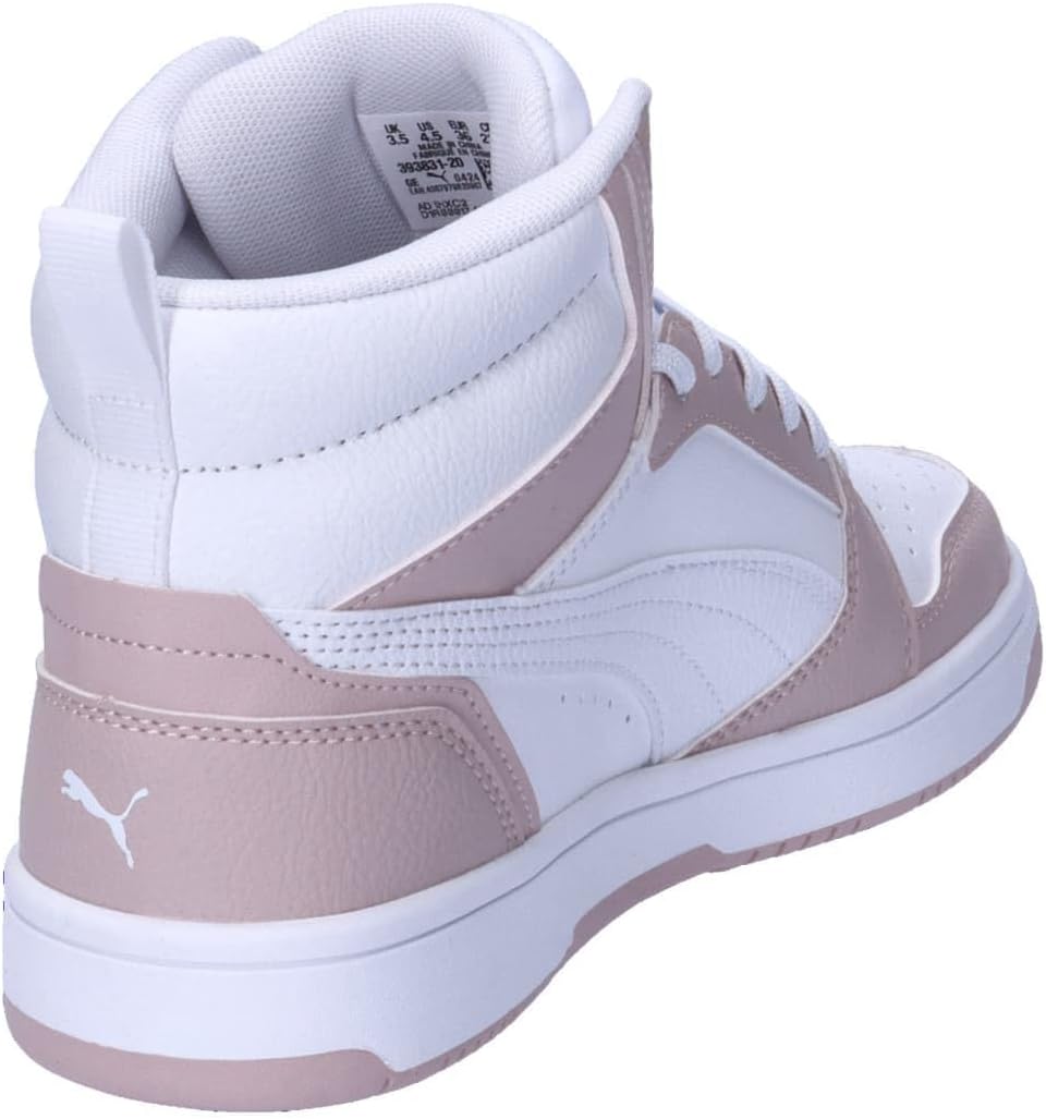 PUMA Unisex Kinder Rebound Layup Mid Shoes Sneaker 39 EU Mauve Mist Puma White, 39 EU Mauve Mist Pum