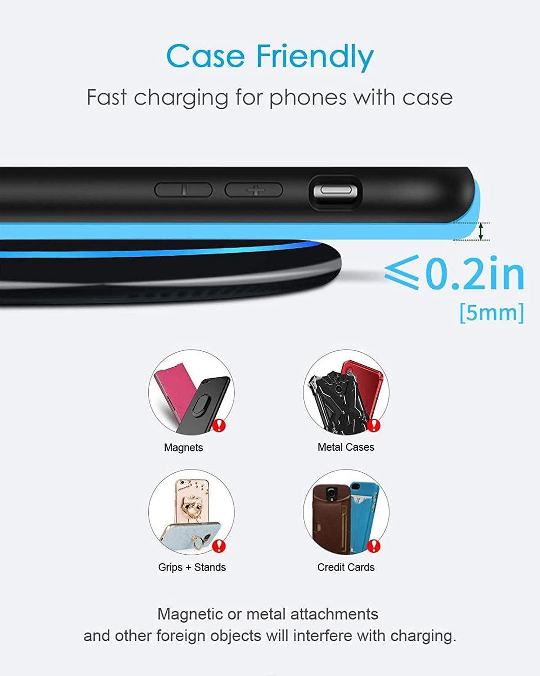 Fast Wireless Charger Ladepad, 2 Pack NANAMI 10W Schnelles Qi Induktive Ladestation für Samsung Gala