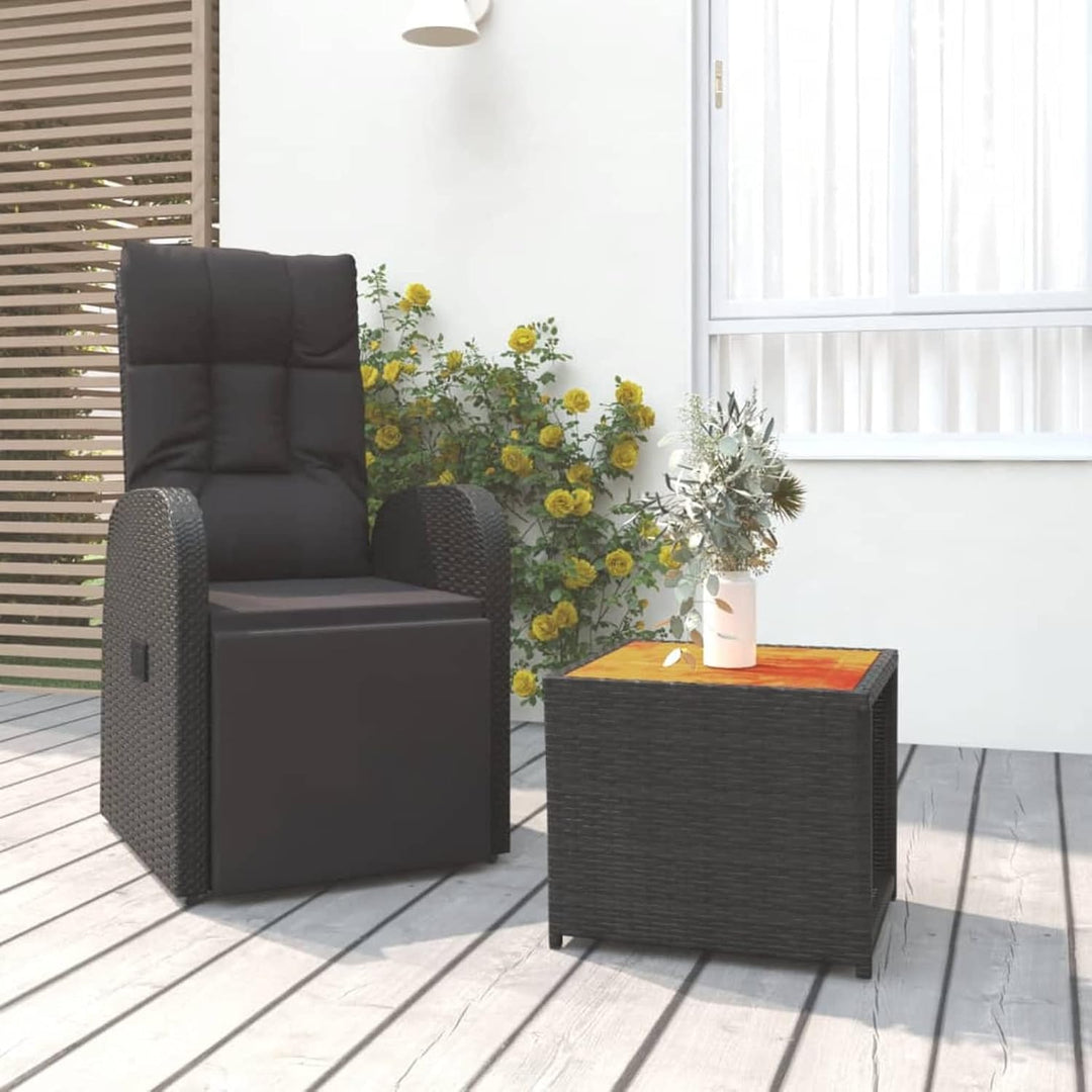 Yolola Rattanmöbel mit Sessel mit Liegefunktion ausgestattet und Beistelltisch, Polyrattan Gartenmöb