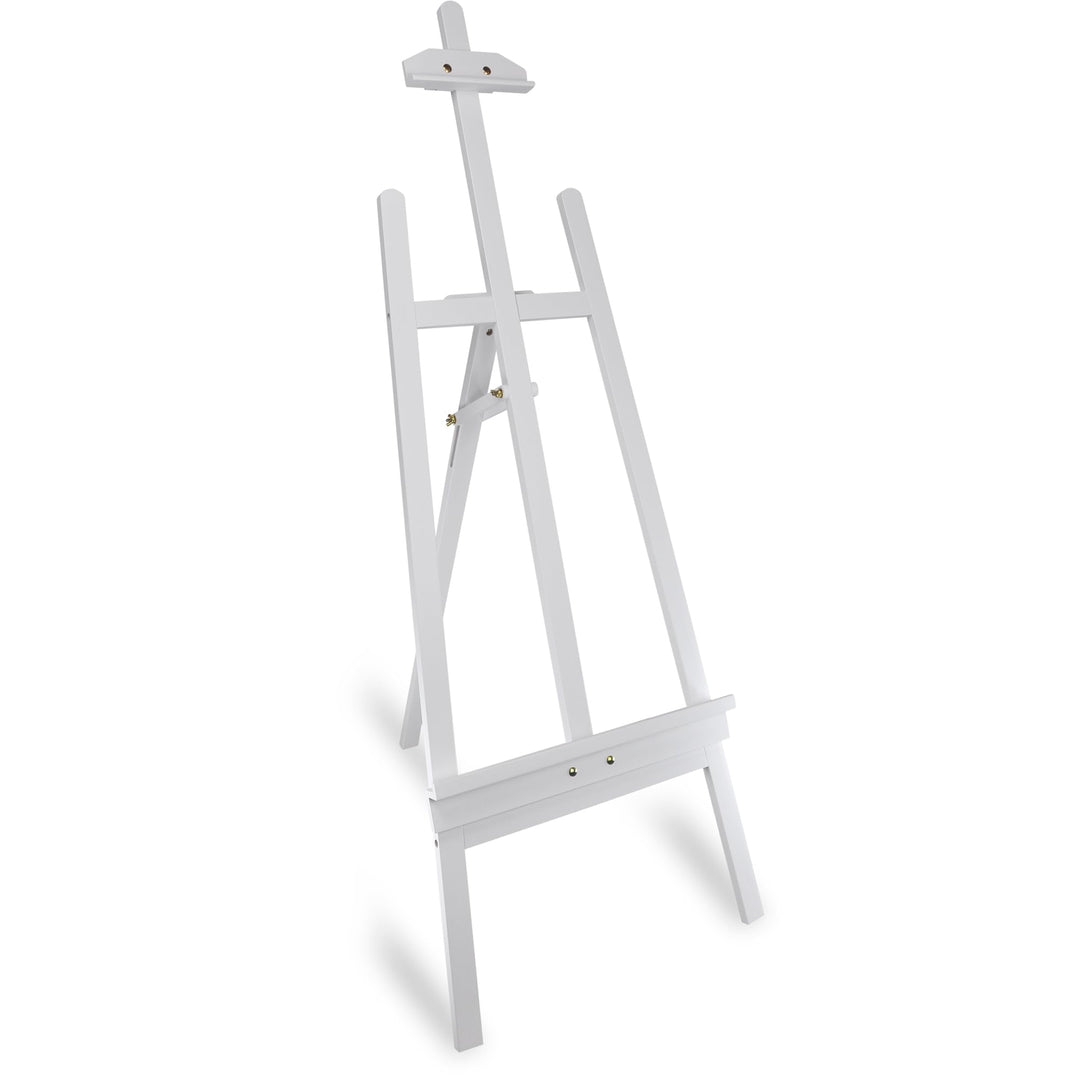 Atelier Staffelei weiss Leinwand Staffelei Holz Künstler-Bedarf Massivholz Präsentationsstaffelei Kü