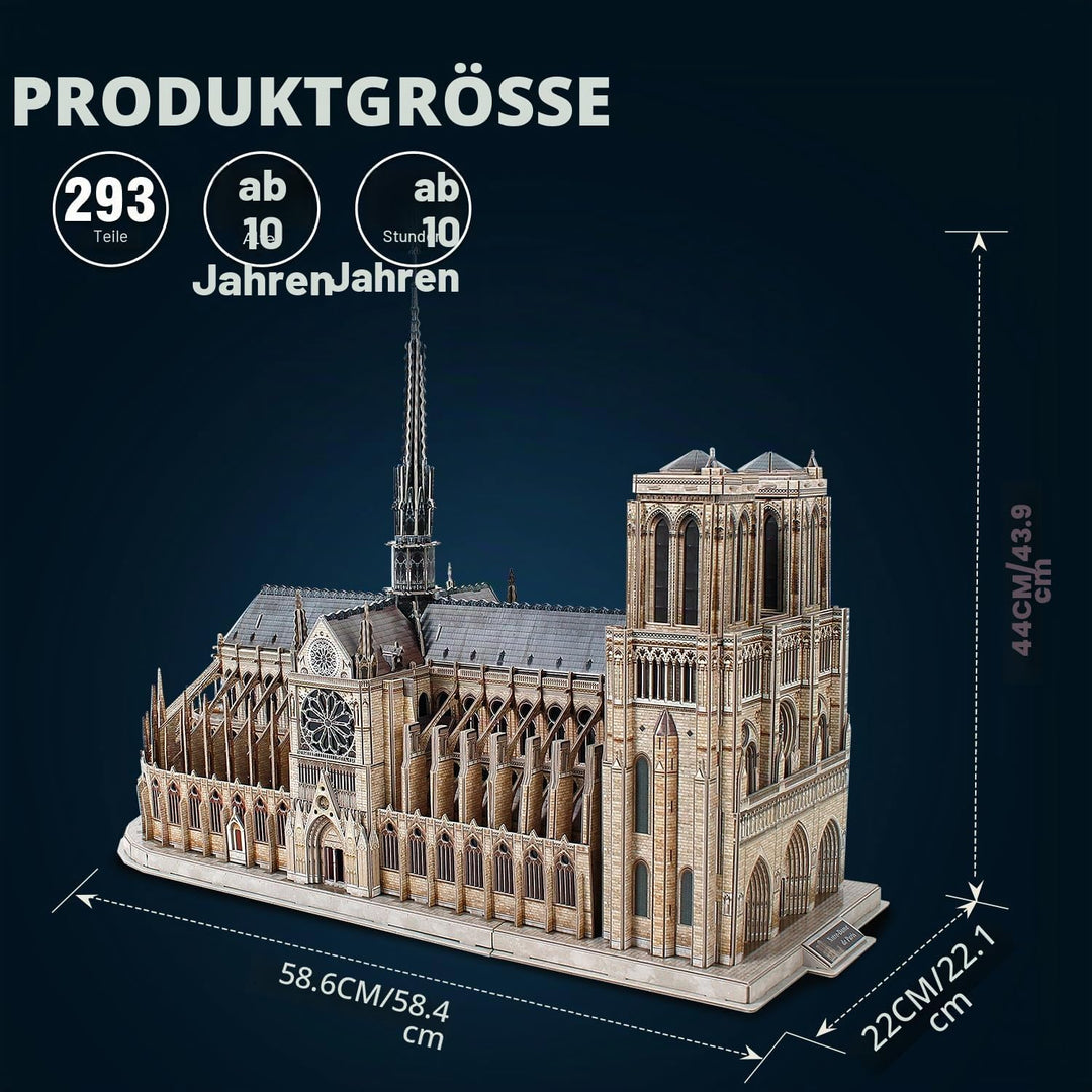 CubicFun 3D Puzzle Frankreich Notre Dame de Paris (Grosse) Architekturmodellbausätze Gotische Kirche
