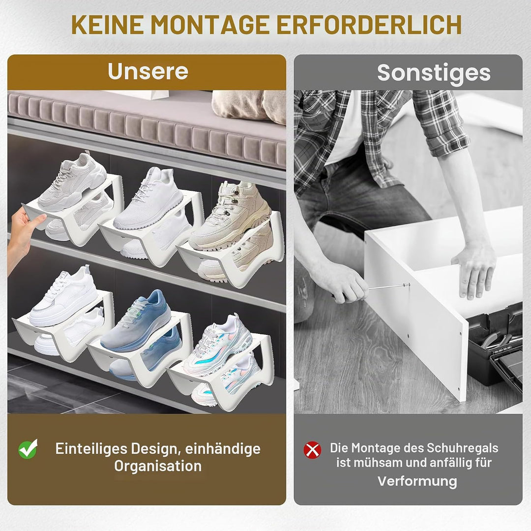 AufuN 10 Stück rutschfest Schuhstapler Schuhschlitze PP Anti-rutsch Schuhhalter Schuhregale Platzspa