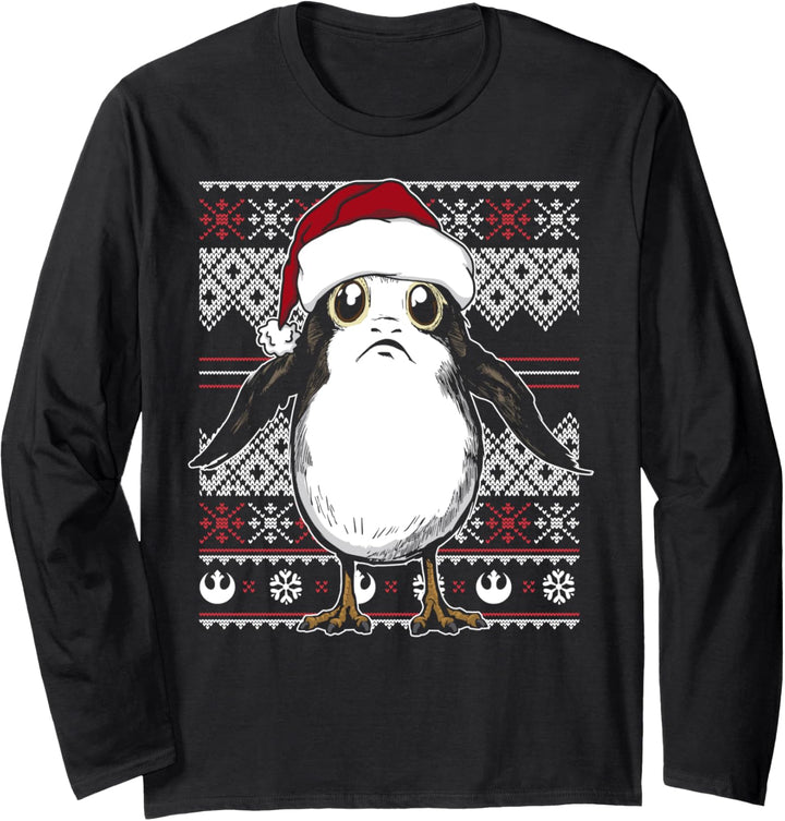 Star Wars The Last Jedi Porg Holiday Pattern Langarmshirt