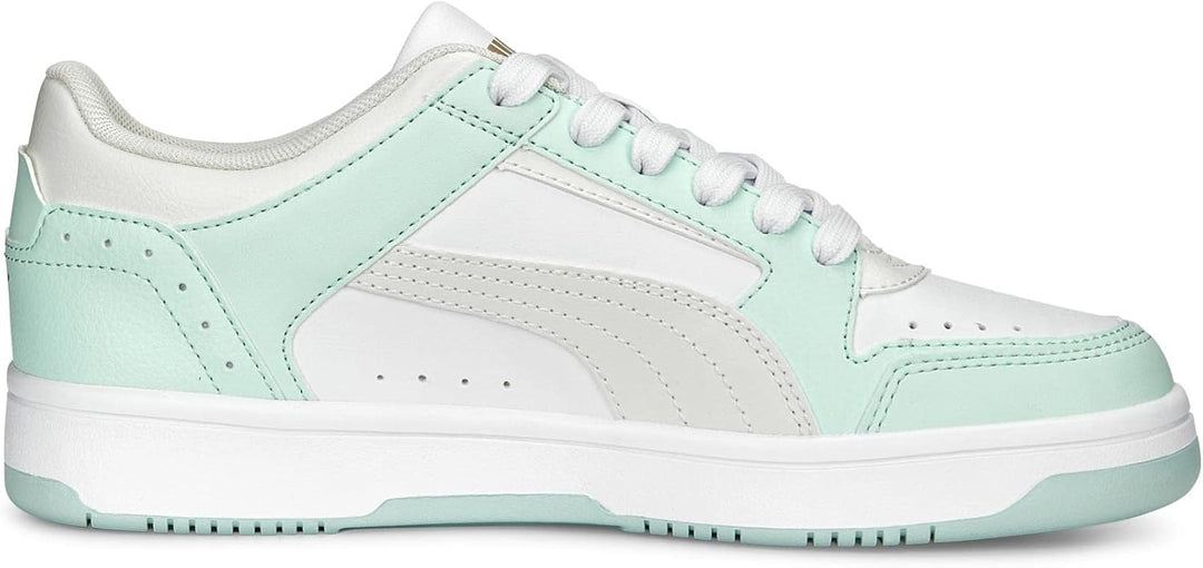 PUMA Herren Rebound Joy Low Sneaker 38 EU Puma White Vapor Gray Minty Burst Puma Gold, 38 EU Puma Wh