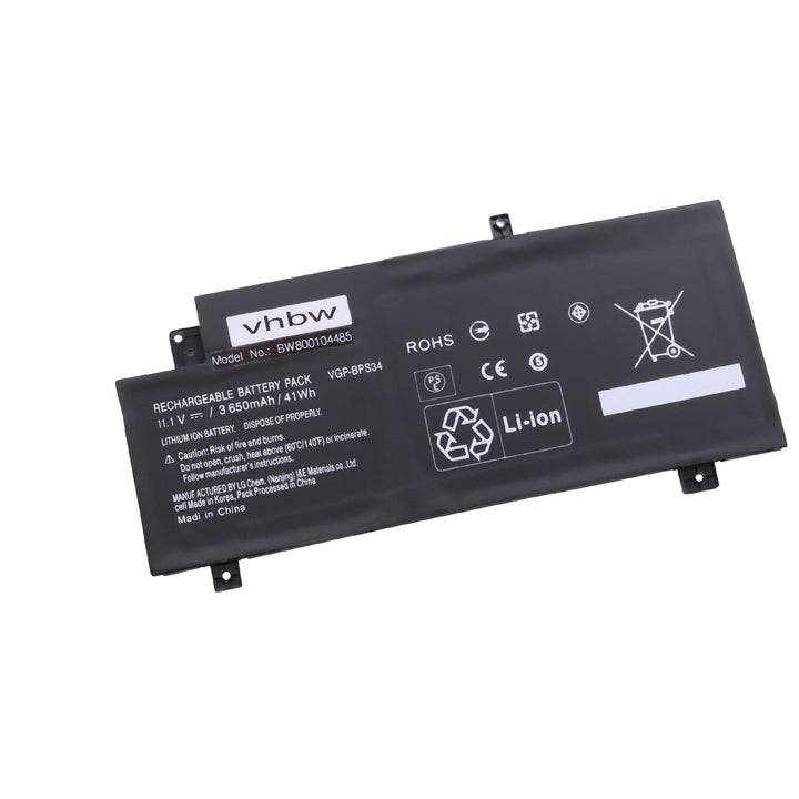vhbw Akku kompatibel mit Sony Vaio SVF15A17CJS, SVF15A17CLB, SVF15A17SCB, SVF15A18CXB Notebook (3600