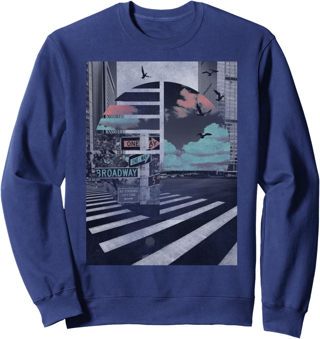 Double Exposure Urban Geometric City Street Dreamy Sweatshirt
