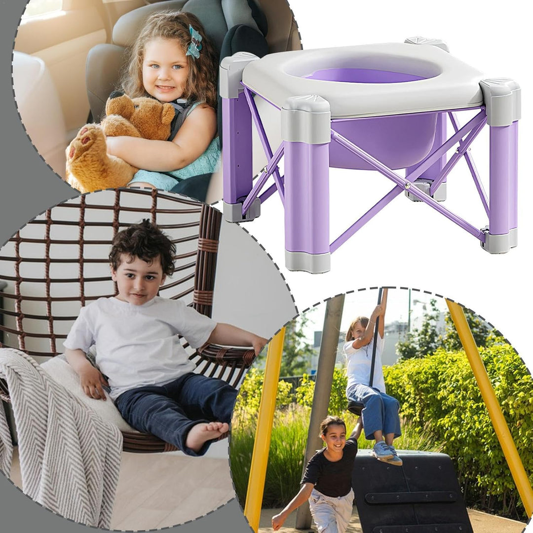 Reise-Toilette für Kleinkinder, Auto-Reisetöpfchen, tragbarer Toilettensitz, abnehmbar und wiederver