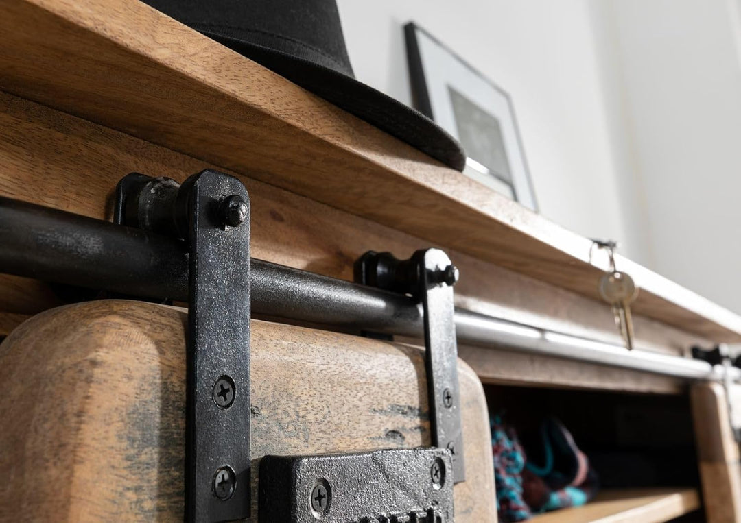 MASSIVMOEBEL24.DE Wandgarderobe Mango 115x30x45 natur lackiert RAILWAY #159 115x30x45 cm (BxTxH) Nat