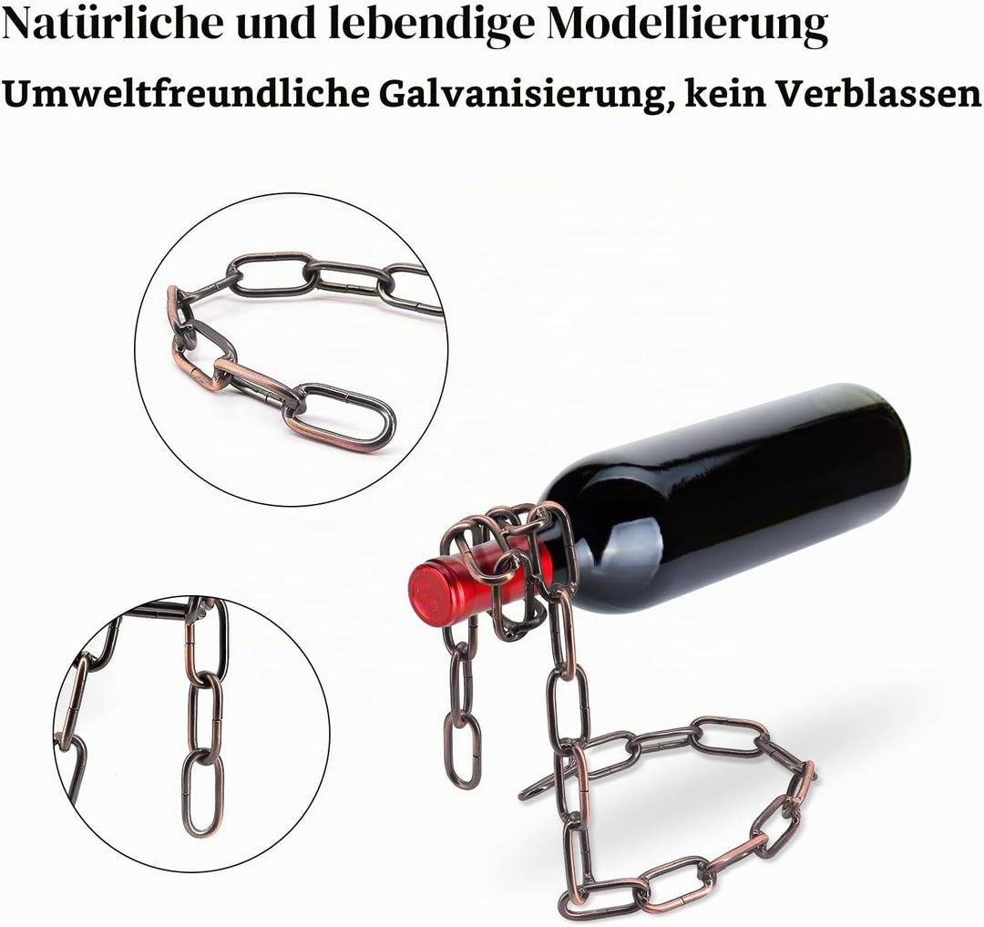 Schwimmender Weinflaschenhalter, kreatives hängendes Kettengestell für Weinflaschen, Weinflaschenstä