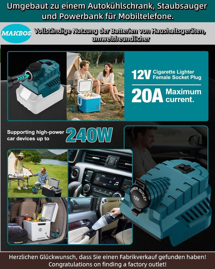 Step Down Konverter für Bosch 18V auf12V Abwärtswandler Power Wheel GBA Batterie Adapter,USB Type-C