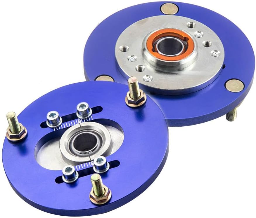 maXpeedingrods 2 Stück Domlager für 3er E36 M3 Vorne Camber Plate Federbeinlager Blau für E36 Blau,
