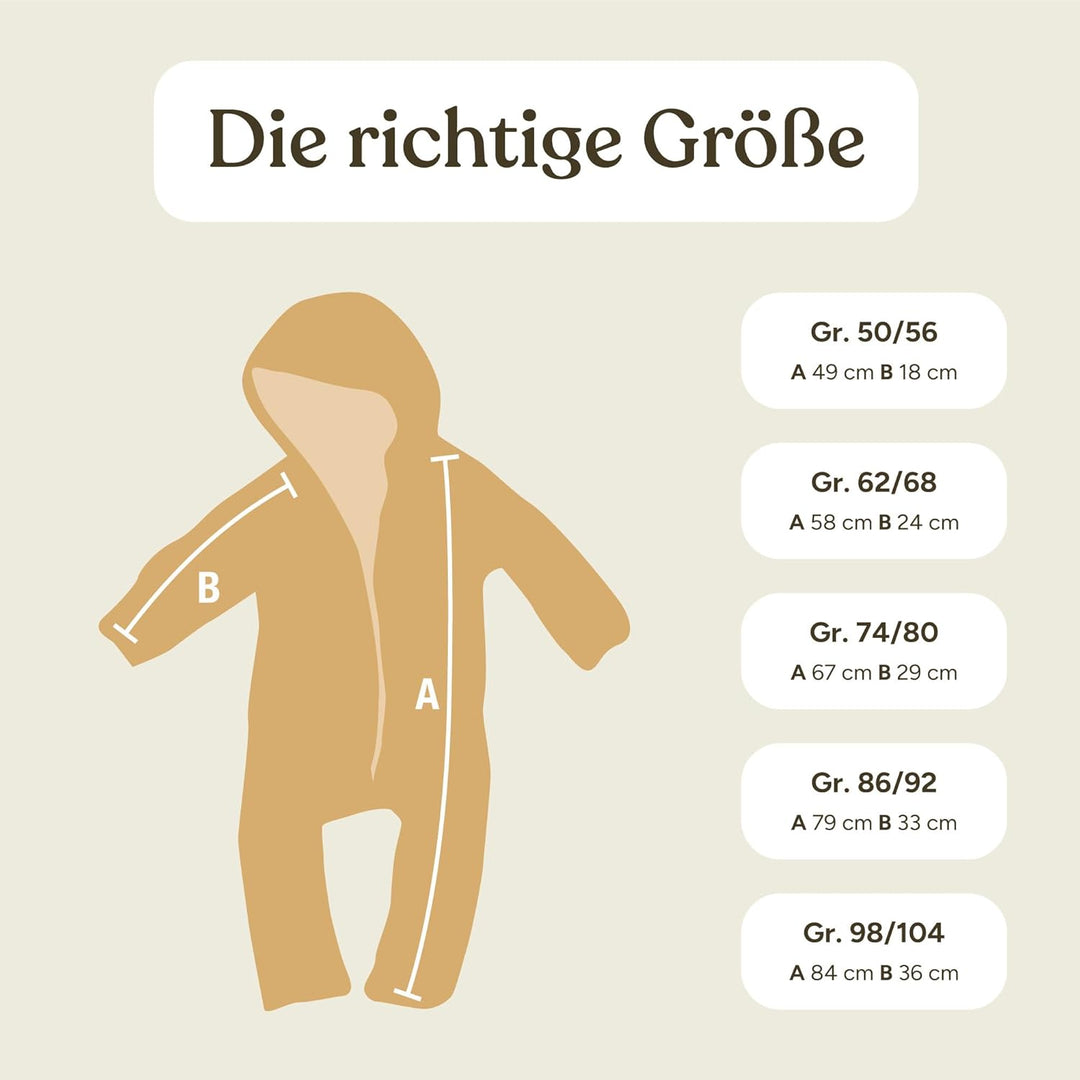 Ehrenkind® WALKOVERALL | Baby Wollwalk-Overalls aus Natur Schurwolle mit Reissverschluss | Walk Woll