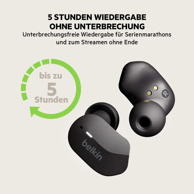 Belkin SoundForm True Wireless In-Ear-Kopfhörer (Bluetooth-Ohrhörer für iPhone, Geräte von Samsung u