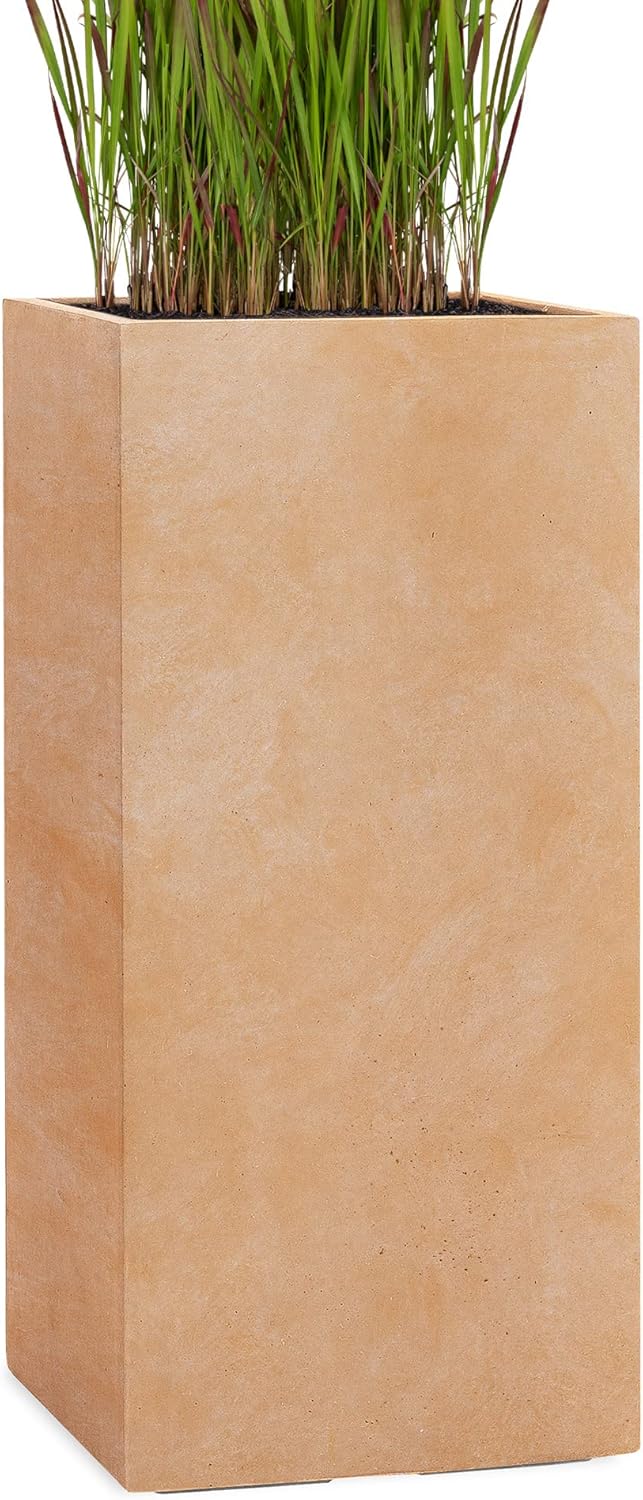 Pflanzwerk® Pflanzkübel Tower Terrakotta 50x23x23cm *Frostbeständiger Blumenkübel* *UV-Schutz* *Qual