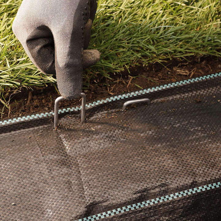 GardenMate 50 Erdanker VERZINKT aus Stahldraht 200mm lang, 25mm breit, Ø 3,8mm, Flacher Kopf - Für H