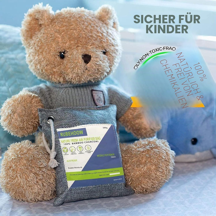 RUBEHOOW Bambus Aktivkohle natürlicher Luftreinigungsbeutel Aktivkohlebeutel, geeignet zur Geruchsne