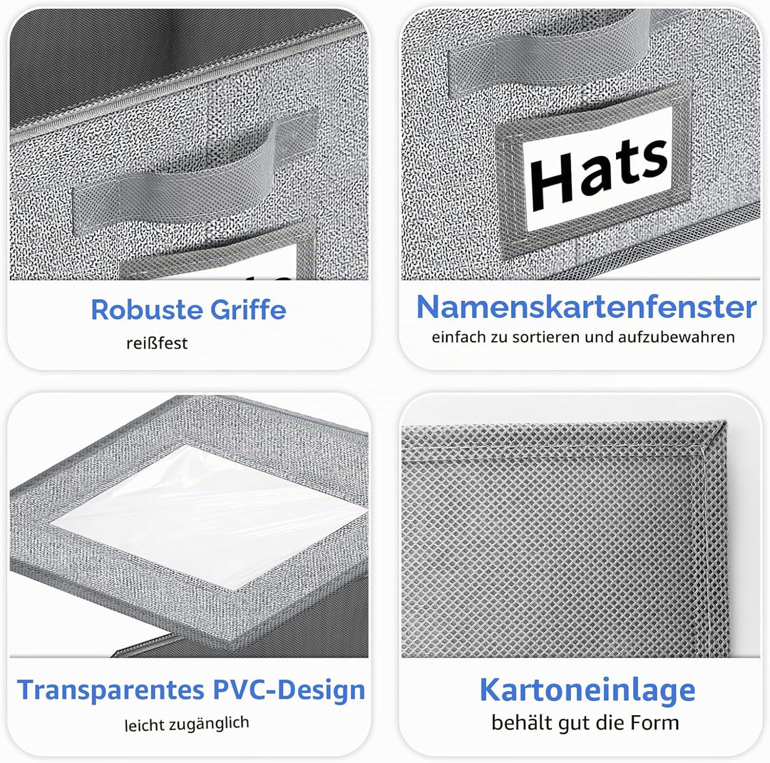 Hut-Organizer für Baseballkappen, stapelbare Aufbewahrung mit transparentem Deckel, Schublade und Kl