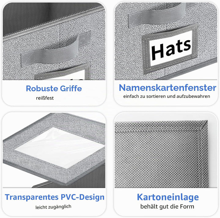 Hut-Organizer für Baseballkappen, stapelbare Aufbewahrung mit transparentem Deckel, Schublade und Kl