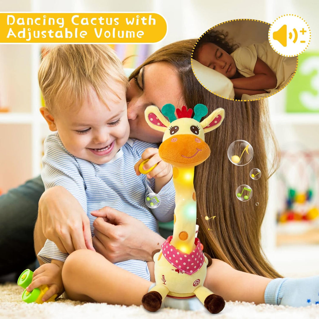 Edencomer Sprechende Giraffe Kuscheltier, Singender Tanzender Giraffe Spielzeug Nachsprechen, Lautst