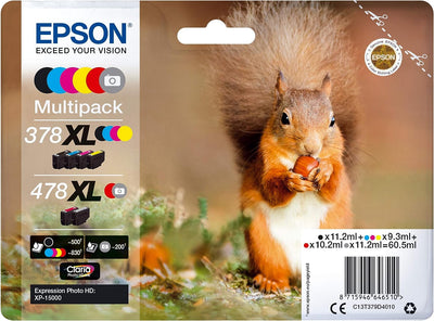 Epson Original 378XL/478XL Tinte Eichhörnchen, XP-15000, Multipack 6-farbig Multipack 378/478 XL Sin