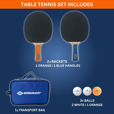 Donic-Schildkröt Tischtennis-Set Hobby, für 2 Spieler (2 Schläger, 3 Bälle, in Tragetasche, gute Fre