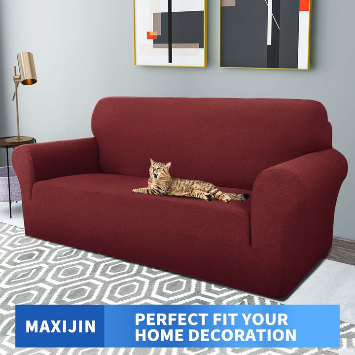MAXIJIN Creative Jacquard Couchbezüge für 2-Sitzer, Super Stretch rutschfeste Liebessitz Sofabezug f