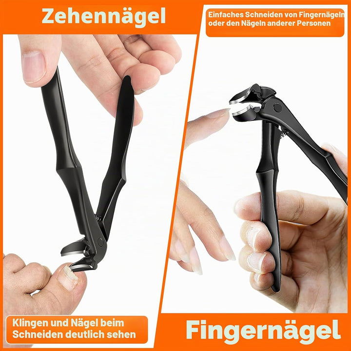 Winkelkopf Nagelknipser für Senioren - DRMODE Ergonomischer Nagelknipser Fussnägel mit Auffangbehält