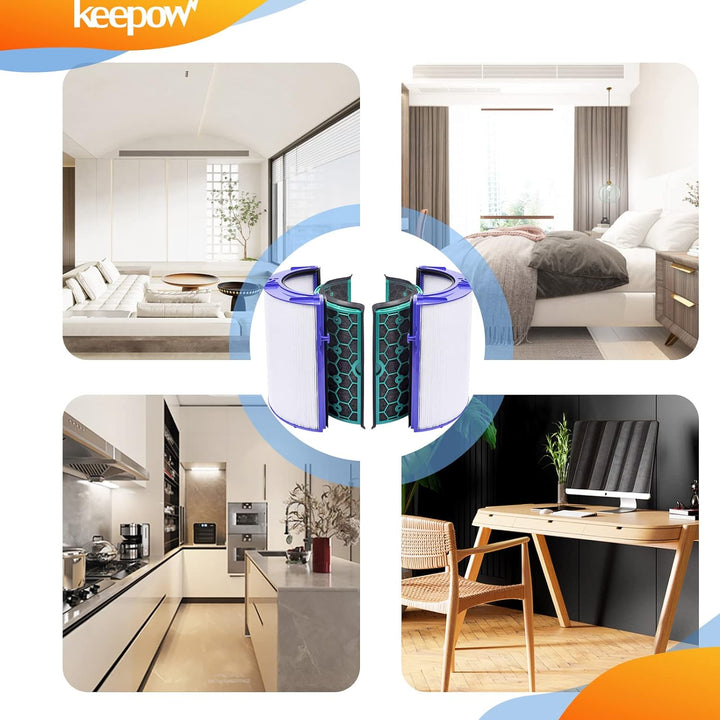 KEEPOW Filter für Dyson Pure Cool TP04 HP04 DP04 Luftreiniger Ersatzfilter Zubehör, Luftfilter für D