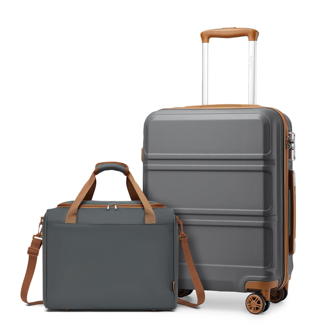 KONO 55cm Handgepäck-Koffer Trolley Set 2 Teilig Gepäcksets, Kleiner Koffer mit Rollen Handgepäck Se