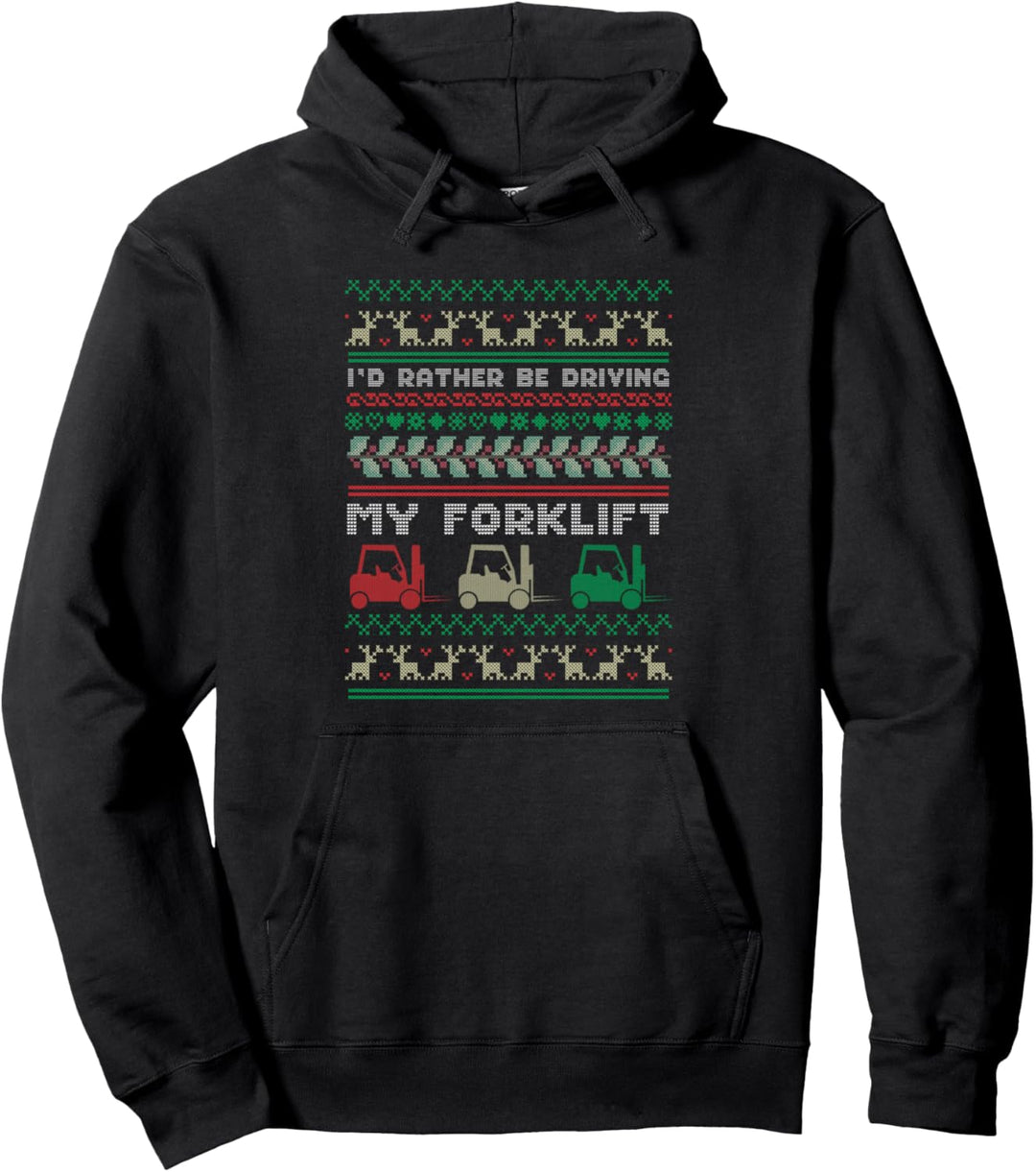 Zertifizierter Gabelstapler Fahrer Ugly Christmas Pullover Hoodie