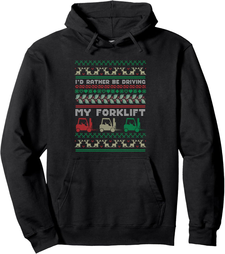 Zertifizierter Gabelstapler Fahrer Ugly Christmas Pullover Hoodie