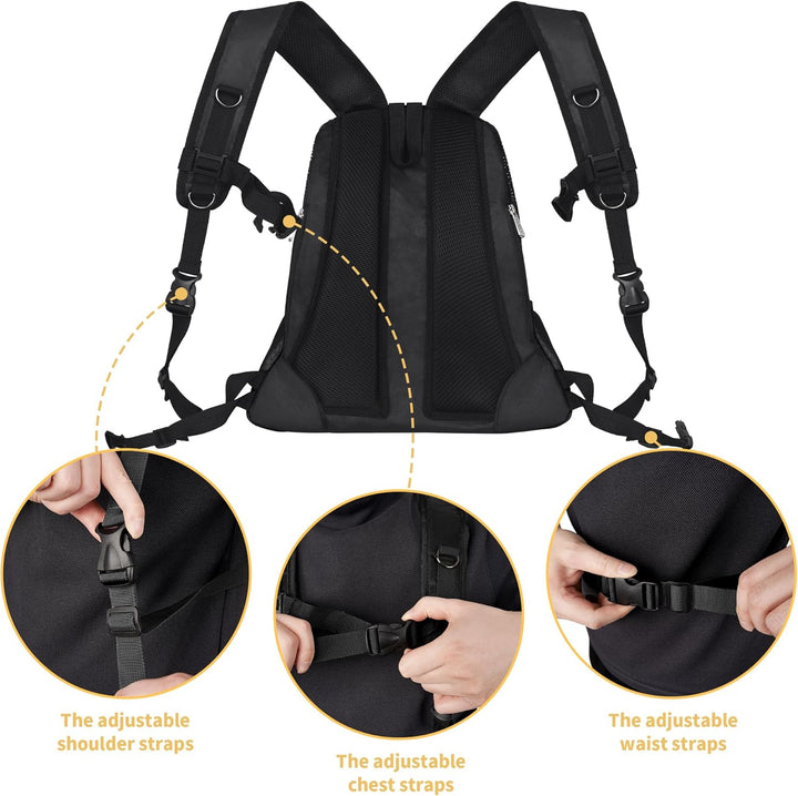 WOYYHO Haustier-Hundetragerucksack für kleine Hunde, belüfteter Netzstoff, Reiserucksack mit Sicherh