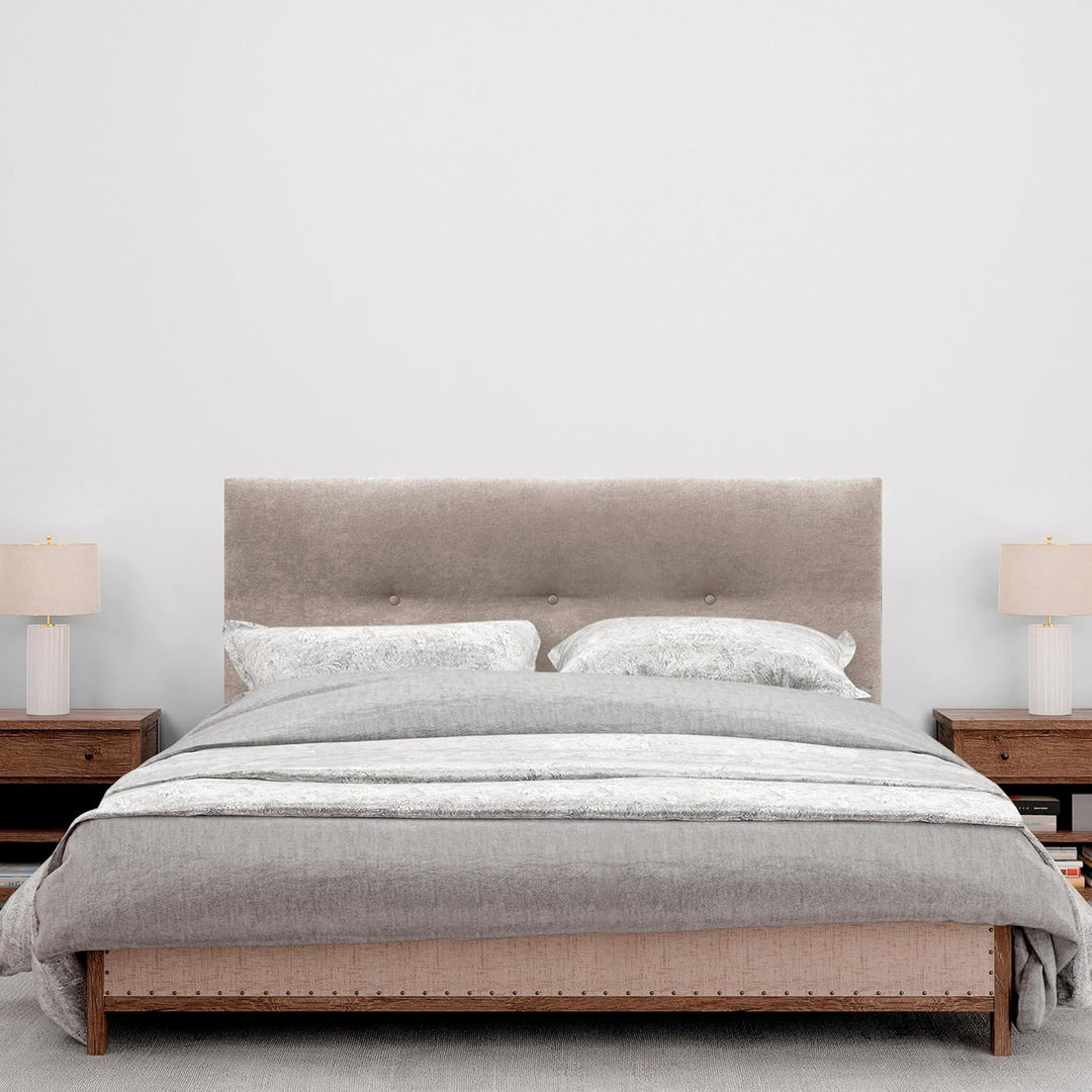 DHOME Kunstleder oder Acualine Stoff Kopfteil einfarbig mit Knöpfen gepolstert HIGH Range Luxus Bett