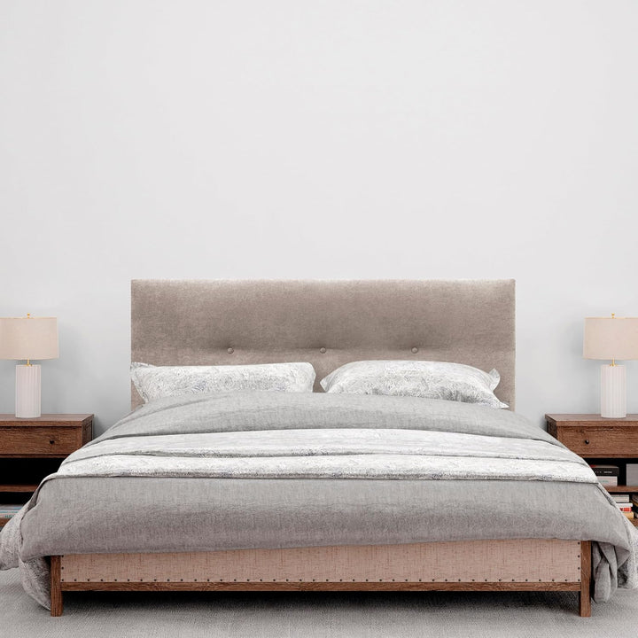 DHOME Kunstleder oder Acualine Stoff Kopfteil einfarbig mit Knöpfen gepolstert HIGH Range Luxus Bett