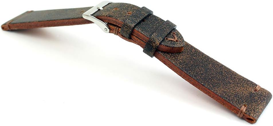 Sulla 20 mm Vintage Leder Uhrenarmband Handgemacht in Deutschland Retro Look Braun