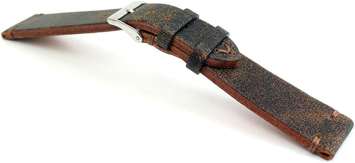 Sulla 20 mm Vintage Leder Uhrenarmband Handgemacht in Deutschland Retro Look Braun