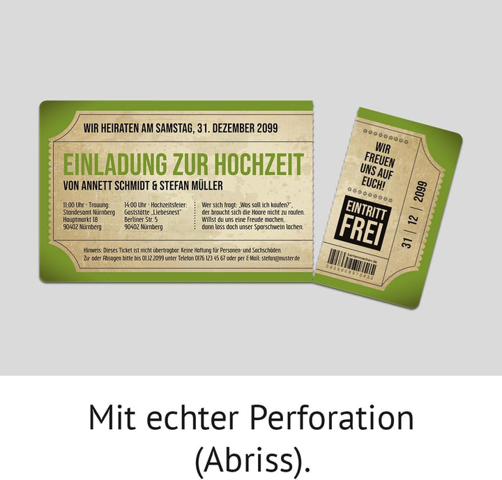 Kartenmachen.de Personalisierte Einladungskarten zur Hochzeit (ab 10 Stück Sets selbst gestalten) al