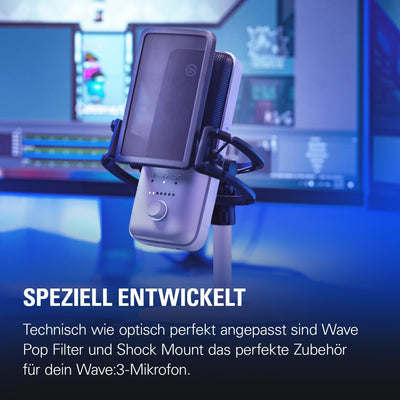 Elgato Wave:3 White Kit - mit Shock Mount - Professionelles USB-Kondensatormikrofon für Streaming, P