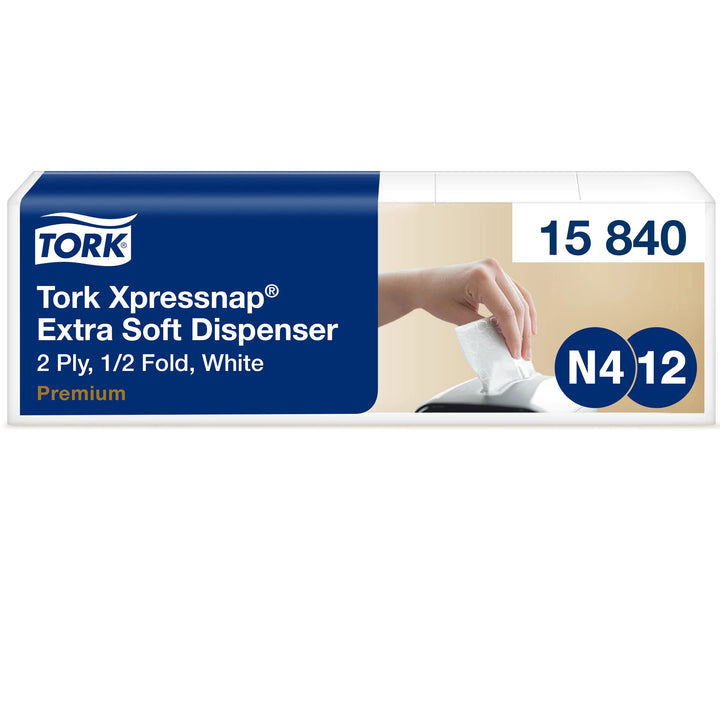 Tork 15840 Xpressnap Extra Soft Spenderserviette unbedruckt / Weisse Papierserviette für Serviettens
